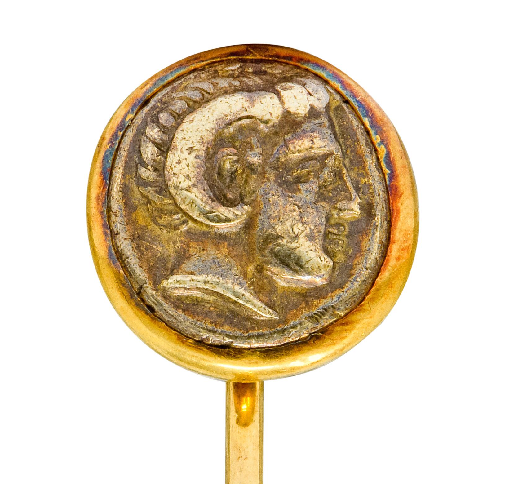 Victorian Tiffany & Co. 18 Karat Gold Zeus Ammon Ancient Coin Stickpin 2