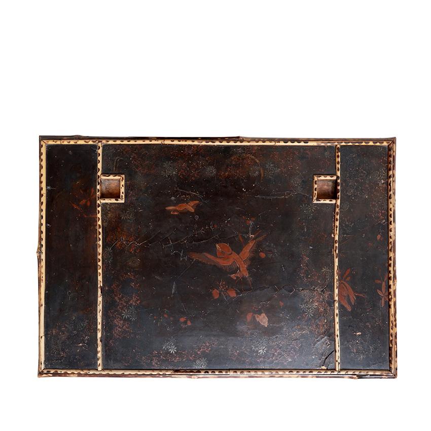 Victorian Tiger Bamboo and Lacquered Desk For Sale 1