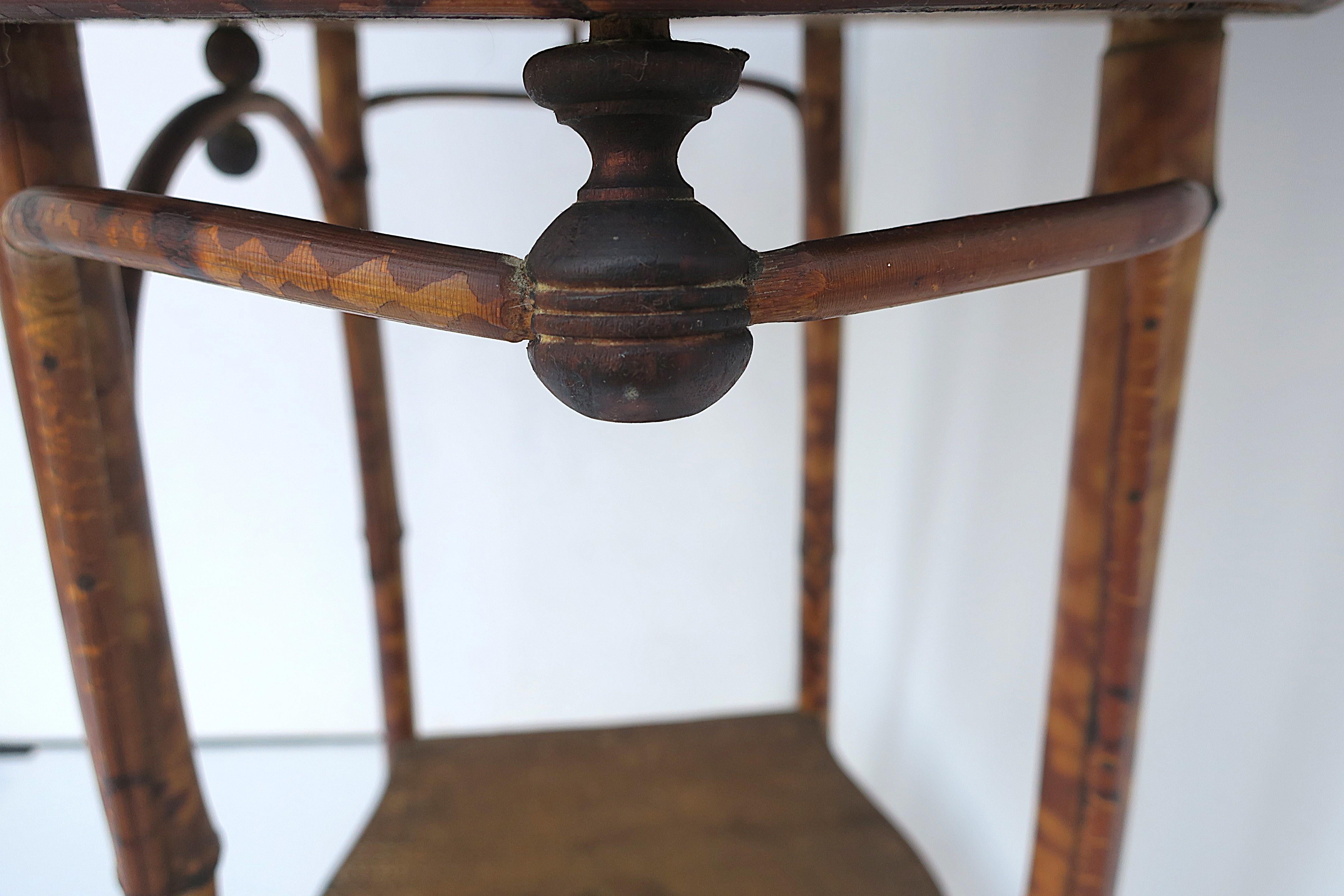 Victorian Tiger Bamboo and Wicker Hall Foyer Table For Sale 6