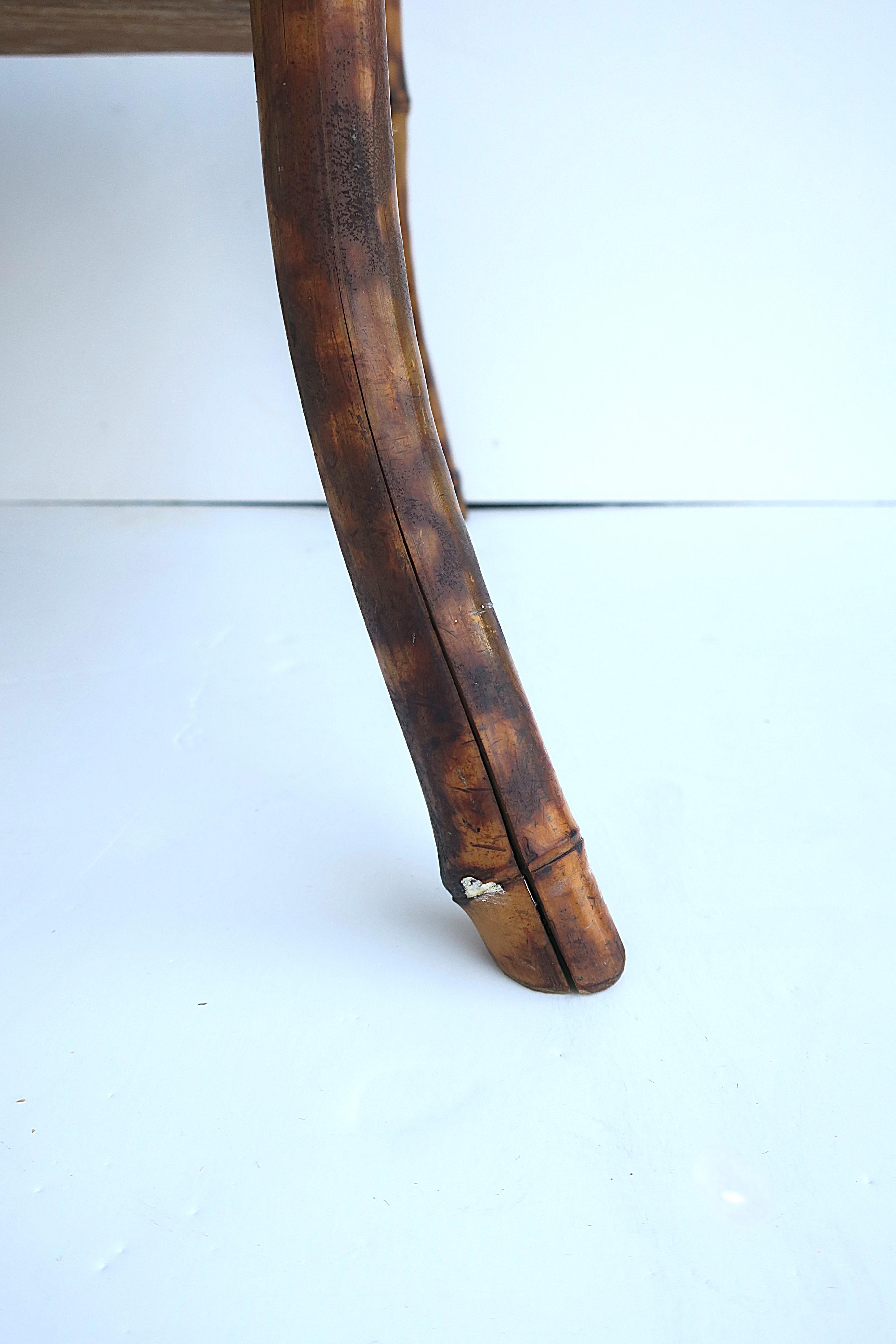Victorian Tiger Bamboo and Wicker Hall Foyer Table For Sale 11