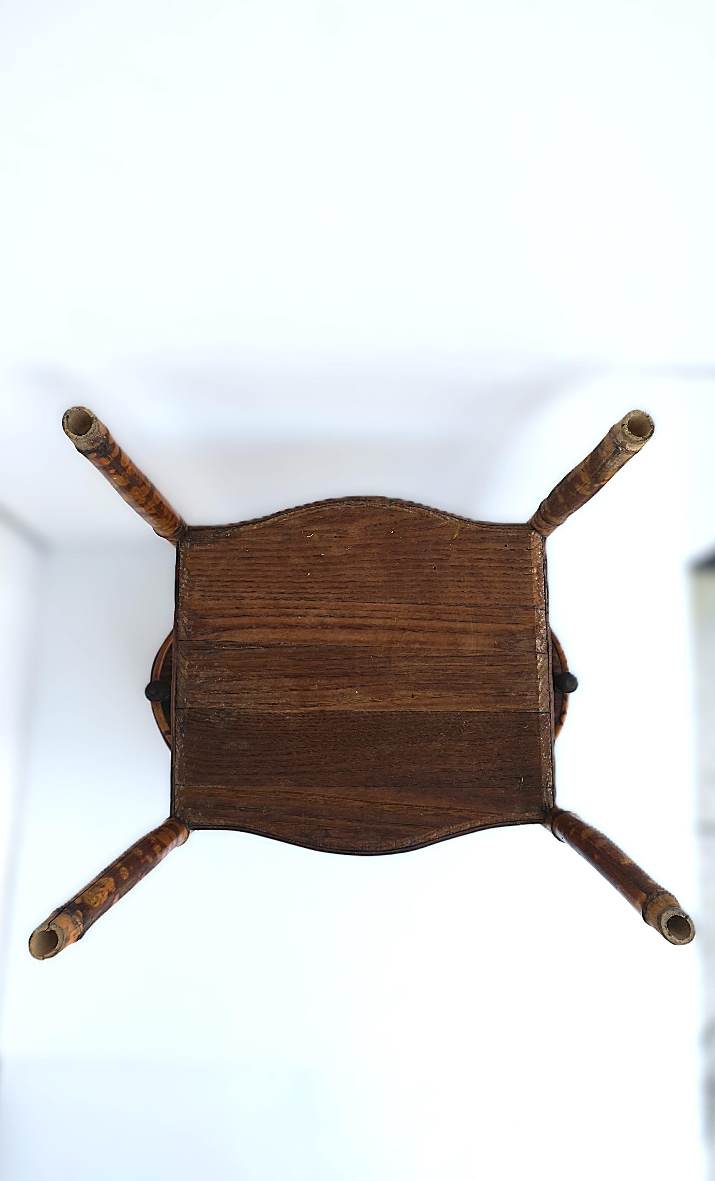 Victorian Tiger Bamboo and Wicker Hall Foyer Table For Sale 14