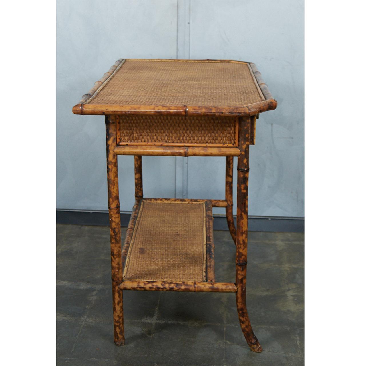 19th Century Victorian Tiger Bamboo Table or Desk For Sale