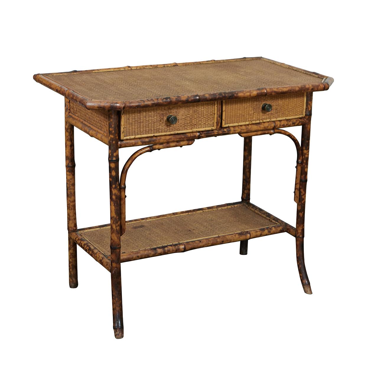 Victorian Tiger Bamboo Table or Desk For Sale