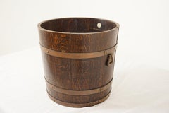 Victorian Tiger Oak Coopered Wine Cooler, Plant Stand, England 1890, H1033