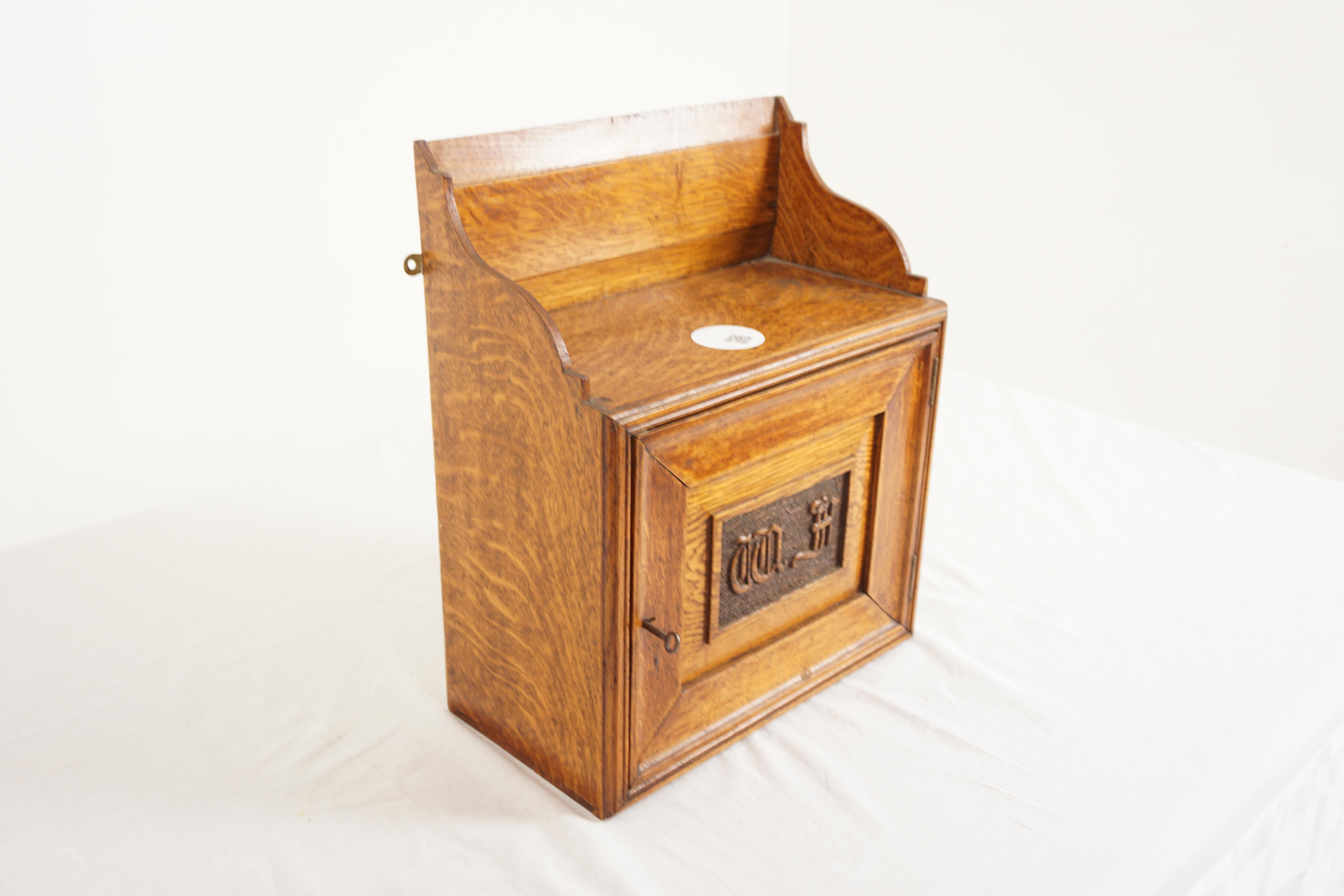 Scottish Victorian Tiger Oak Smokers, Collectors Box, Scotland 1900, H1062 For Sale