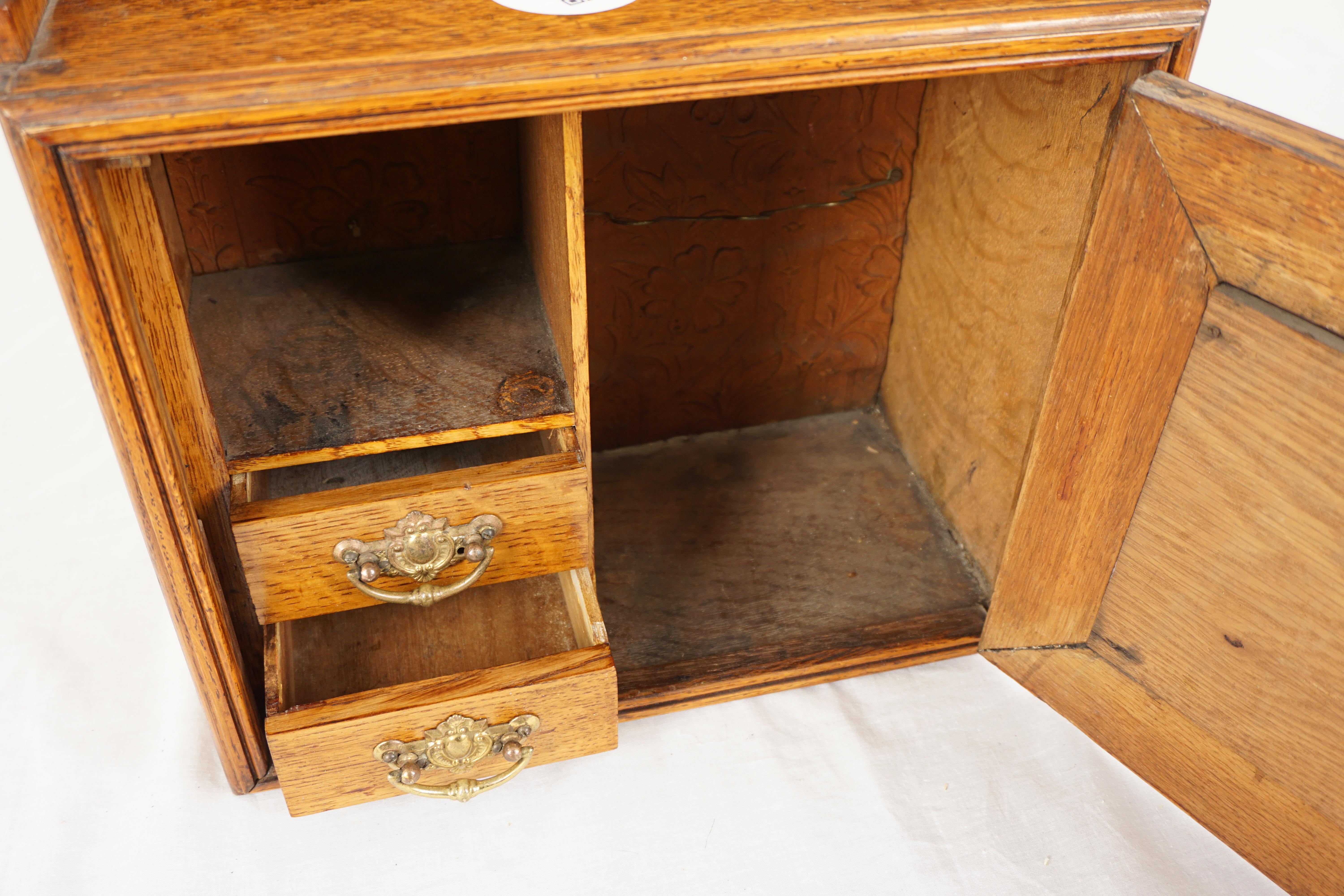 20th Century Victorian Tiger Oak Smokers, Collectors Box, Scotland 1900, H1062 For Sale