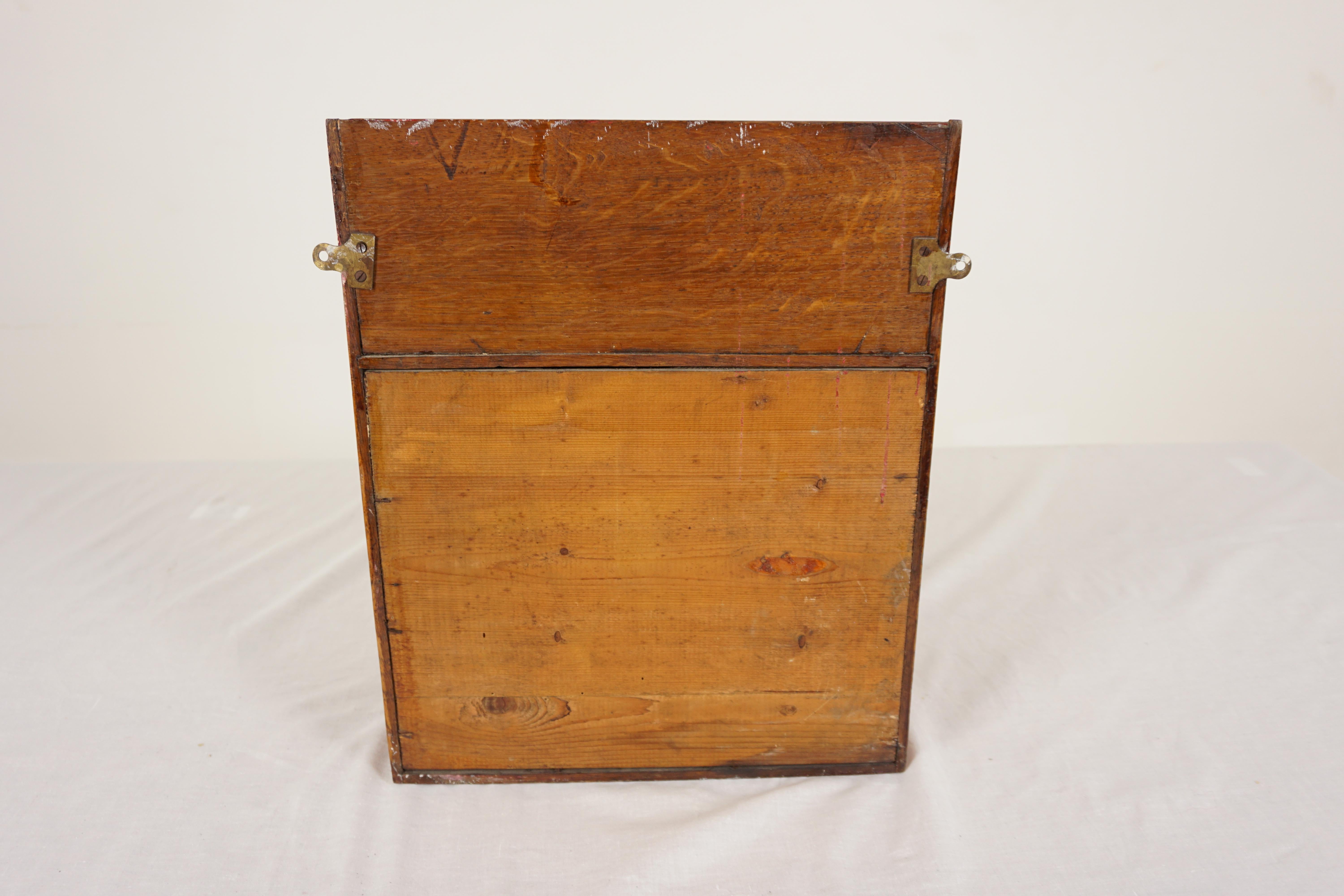 Victorian Tiger Oak Smokers, Collectors Box, Scotland 1900, H1062 For Sale 4