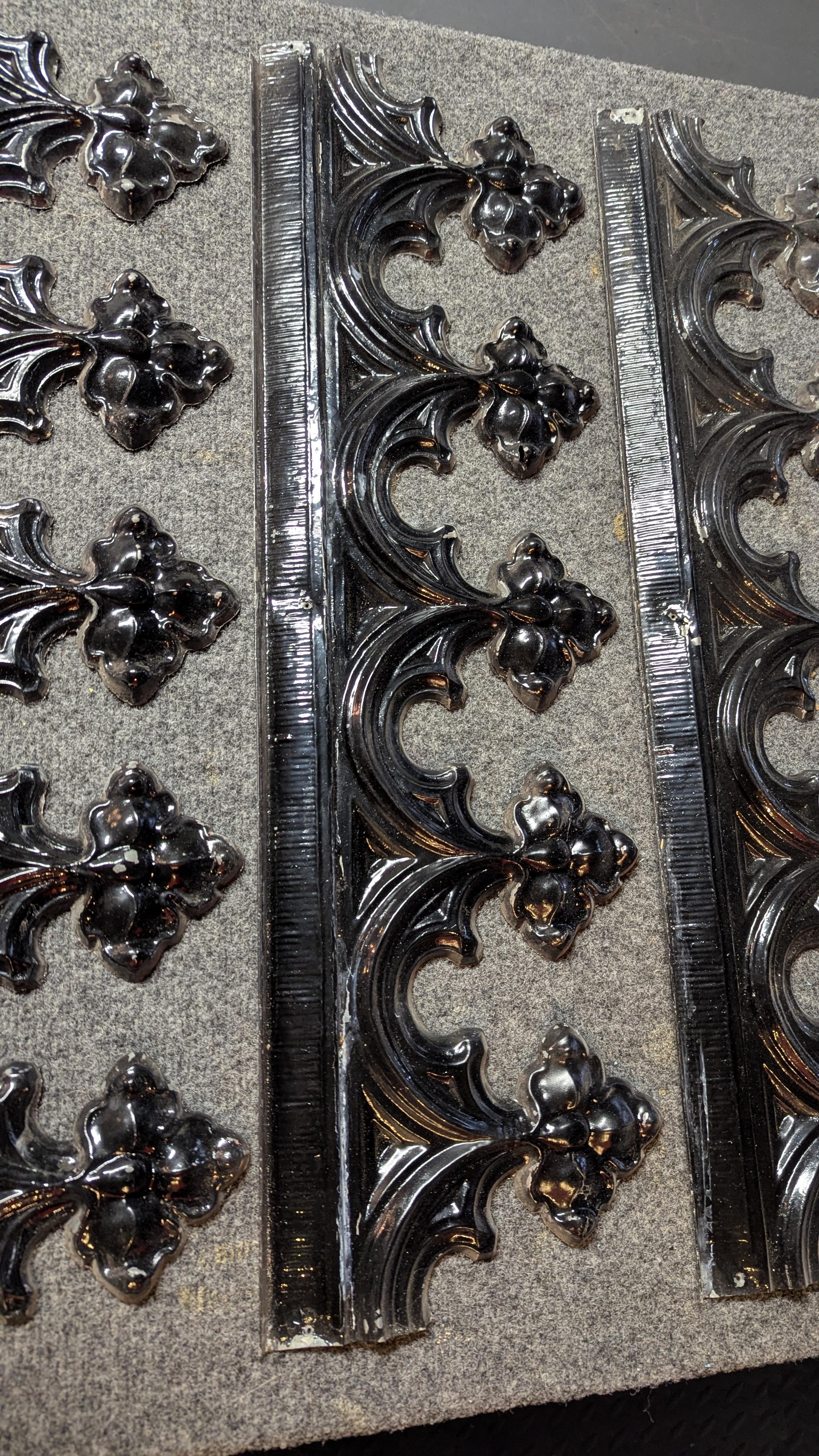 19th Century Victorian Tin Ceiling Cornice For Sale