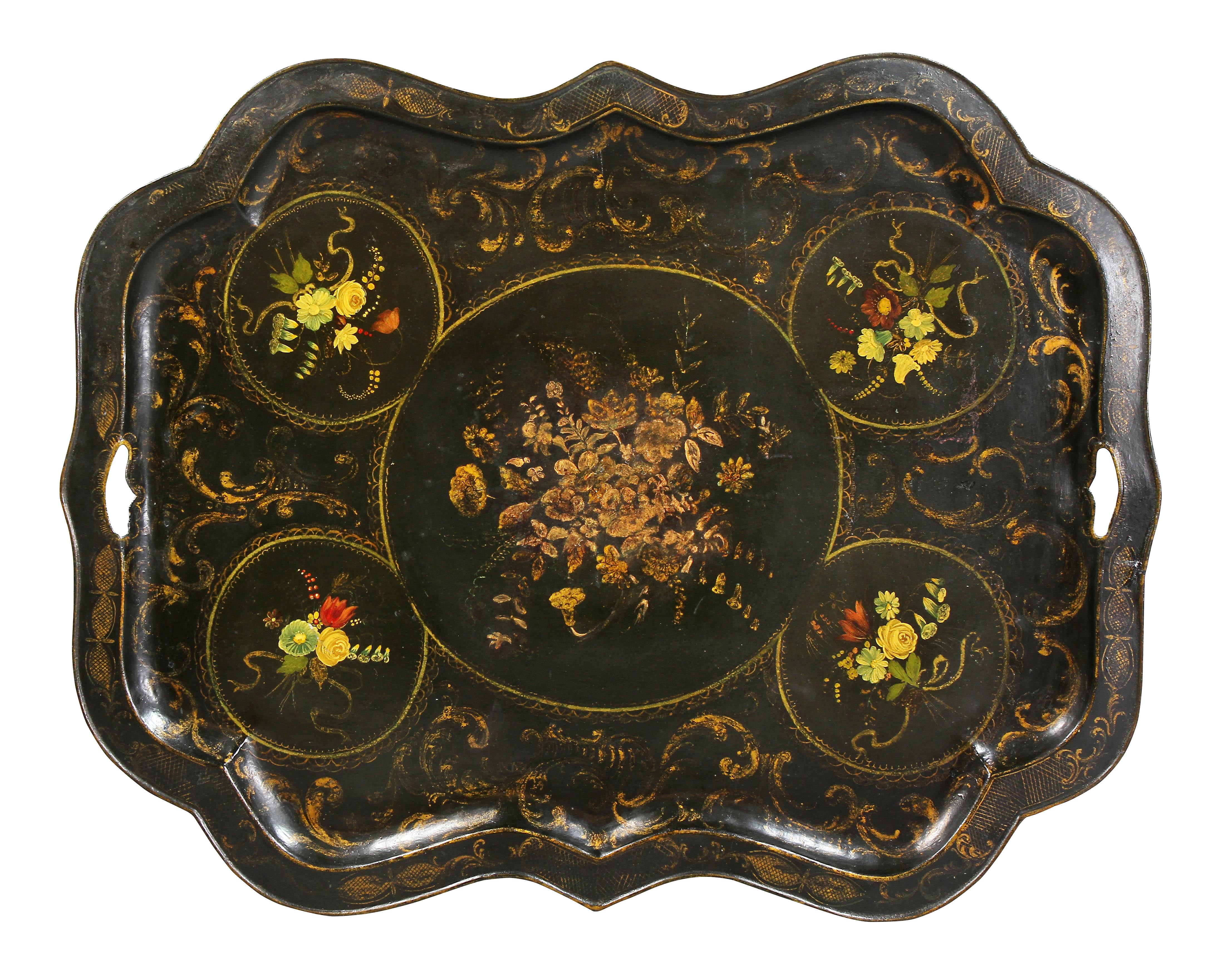 English Victorian Tole Tray Coffee Table