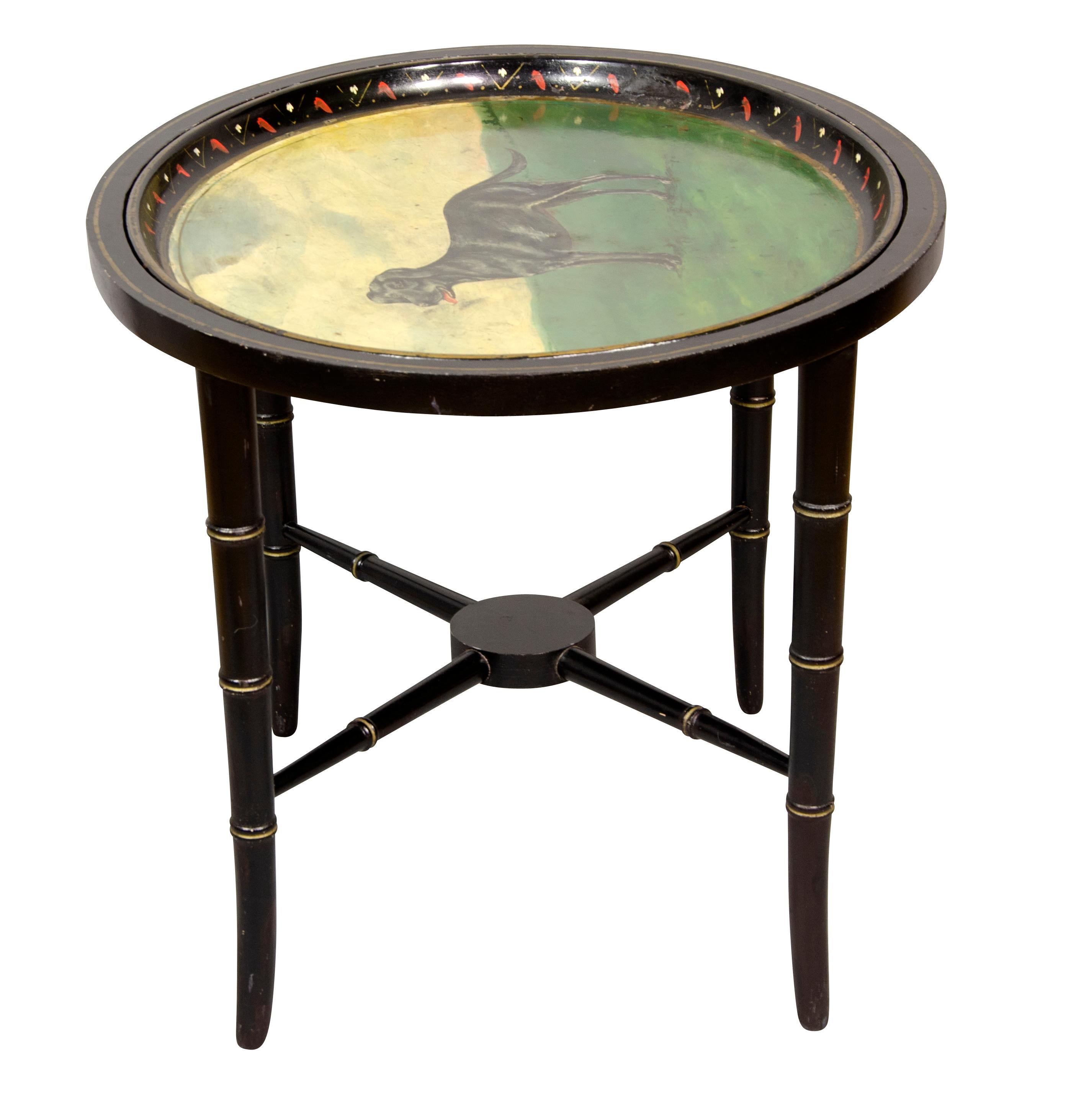 Late 19th Century Victorian Tole Tray Table