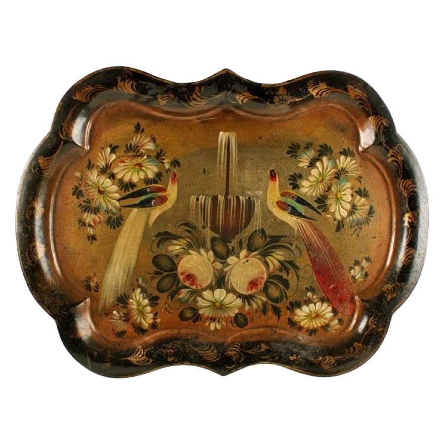 Victorian Tolé Ware Tray, 19th Century For Sale