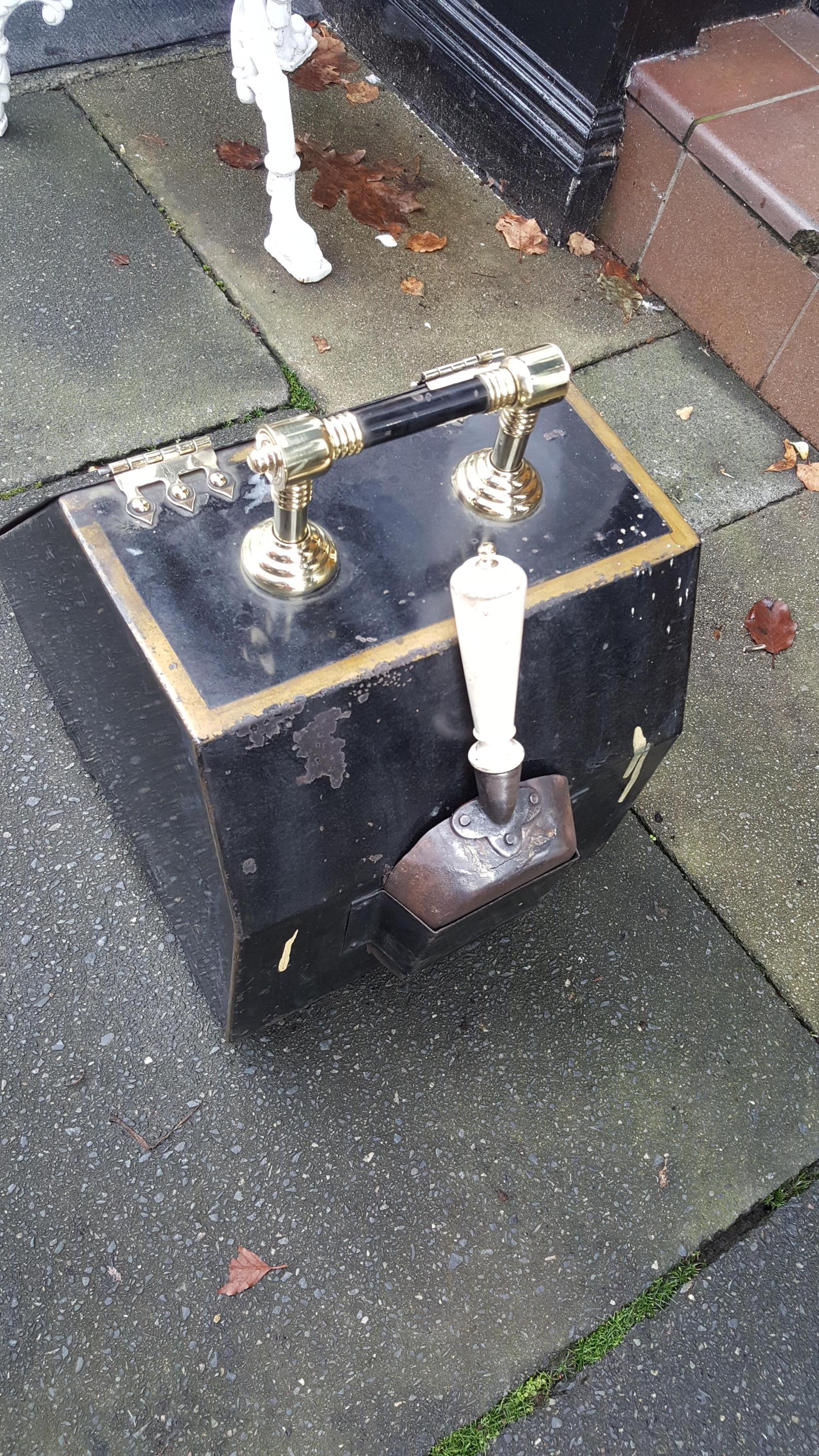 Late 19th Century Victorian Toleware and Brass Coal Scuttle For Sale