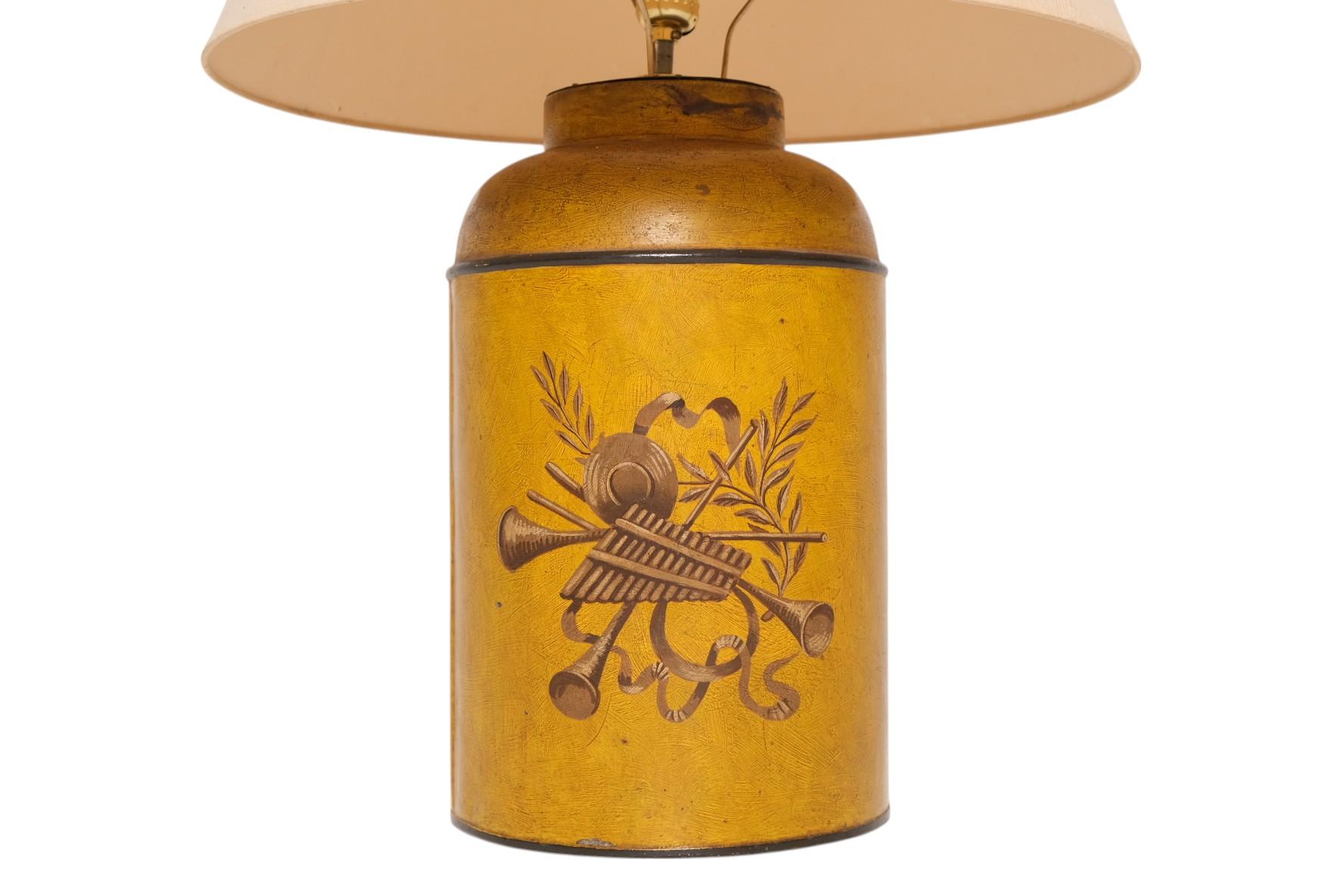19th Century Victorian Toleware Tea Canister Lamp by Parnall & Sons, England For Sale