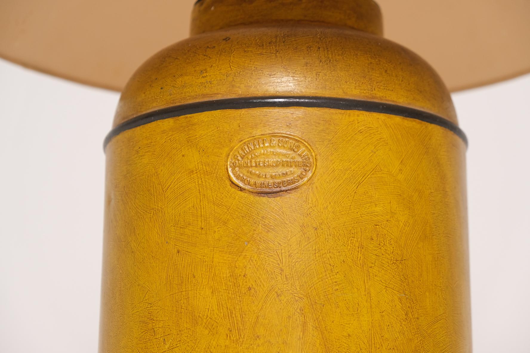 Victorian Toleware Tea Canister Lamp by Parnall & Sons, England For Sale 1