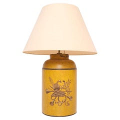 Victorian Toleware Tea Canister Lamp by Parnall & Sons, England