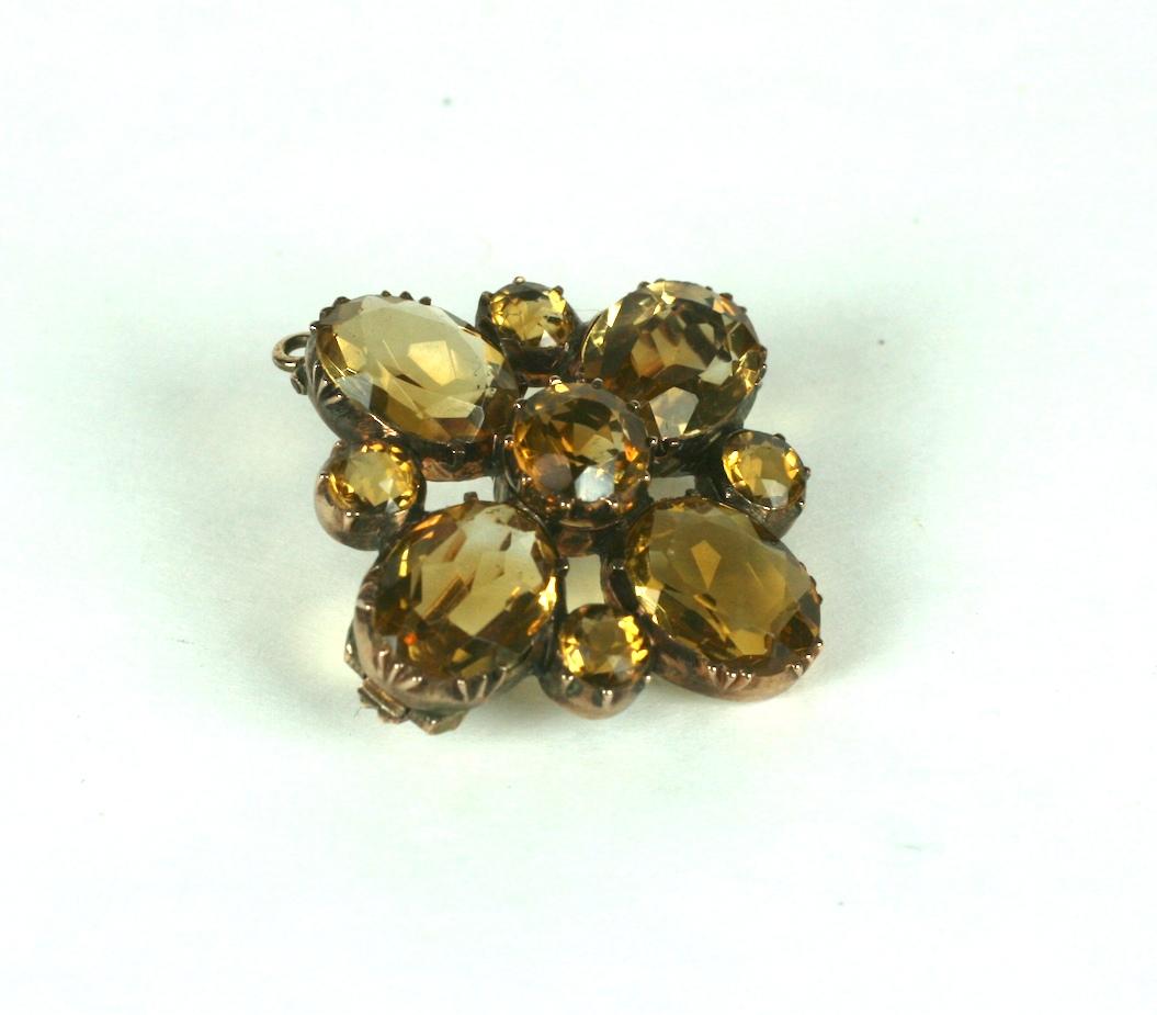 Oval Cut Victorian Topaz Pendant Brooch For Sale