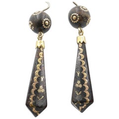 Victorian Tortoiseshell Pique Drop Earrings