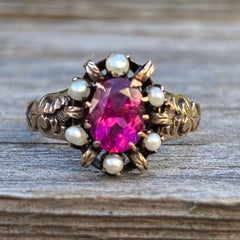 Victorian Tourmaline 14K Gold Filigree Ring