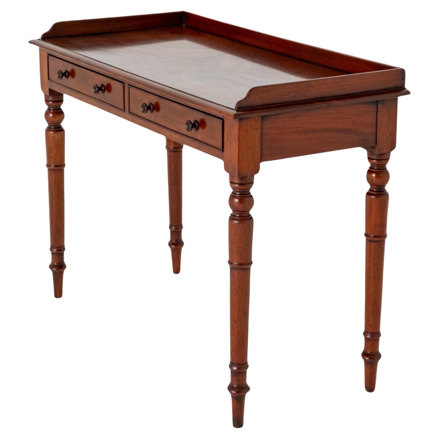 Victorian Tray Top Table Mahogany Side 1860 For Sale