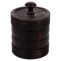 Vintage Victorian Treen Walnut Wood Tobacco Jar 19th Century 