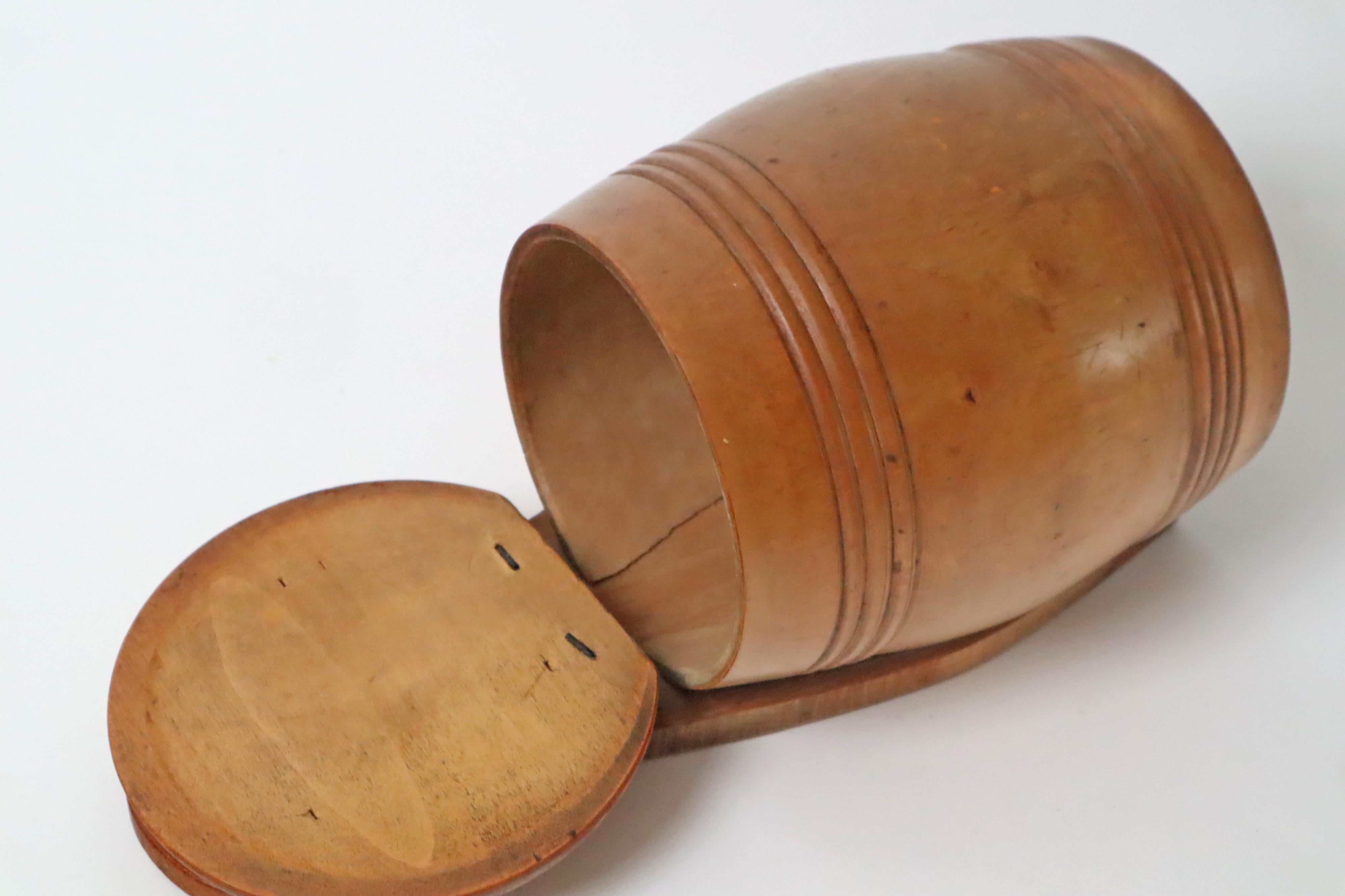Hand-Crafted Victorian Treenware Hanging Salt Box, 19th Century. For Sale