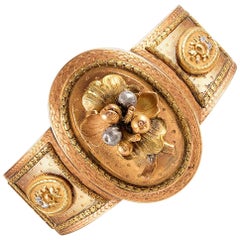 Victorian Tri-Color Gold Bangle Bracelet