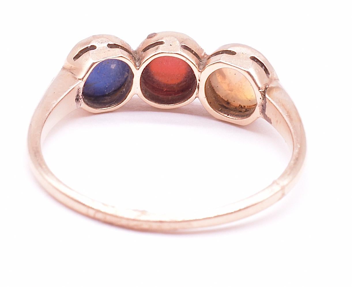 Victorian Trilogy Ring of Opal, Garnet, and Sapphire 3