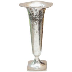 Victorian Trumpet-Form Silver Plated Vase