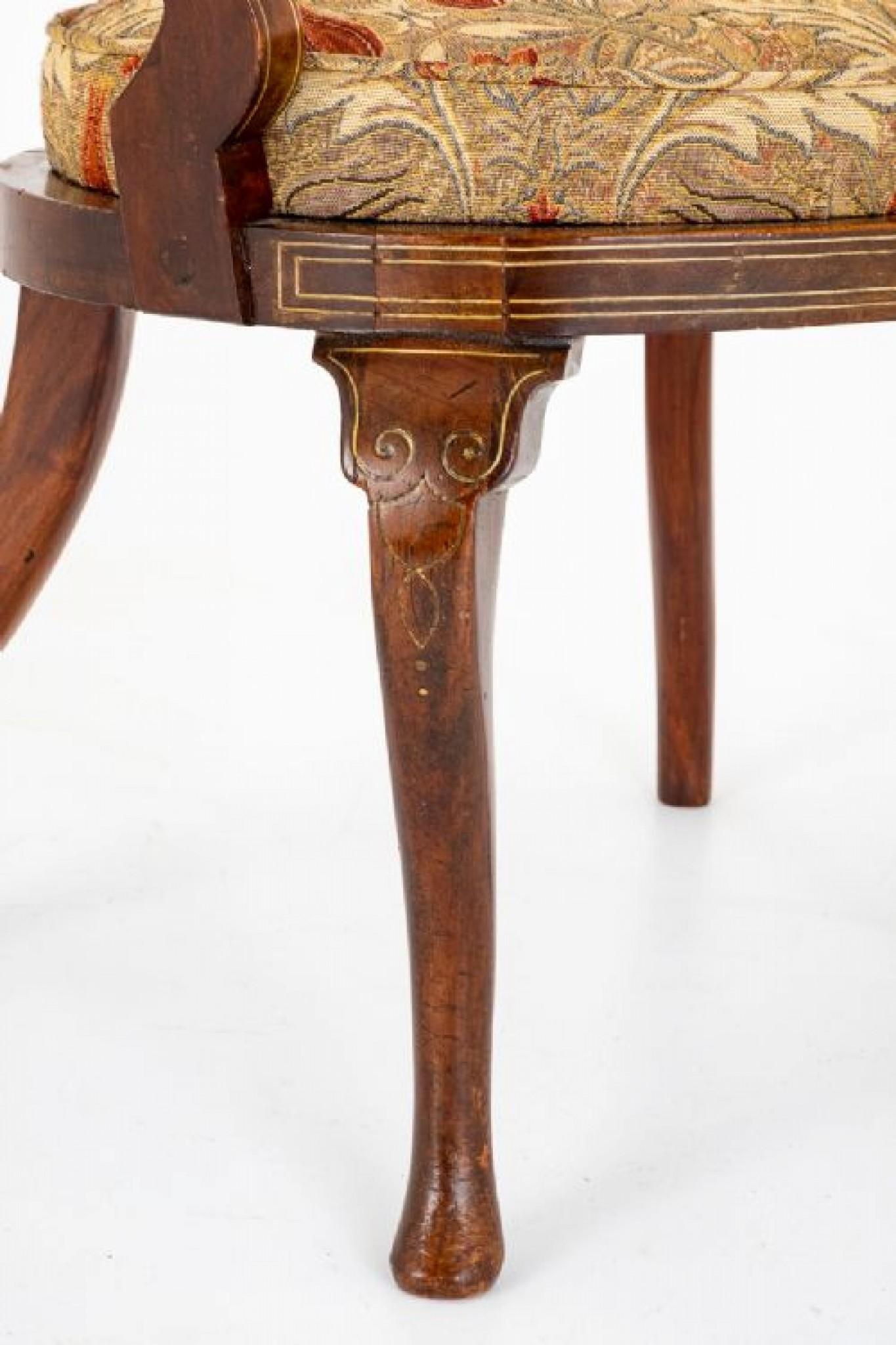 Victorian Tub Chair Marquetry Inlay 1880 For Sale 4