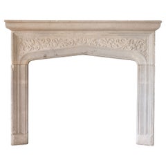 Victorian Tudor Revival Bath Stone Fireplace