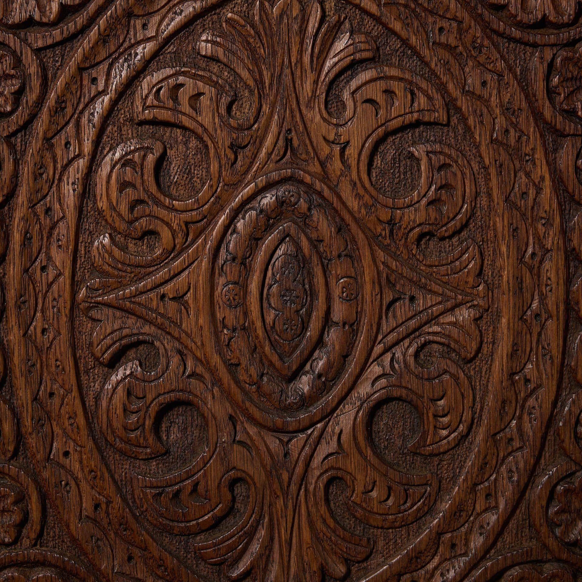 Viktorianisches Tudor Revival Wandpaneel aus geschnitzter Eiche (19. Jahrhundert) im Angebot