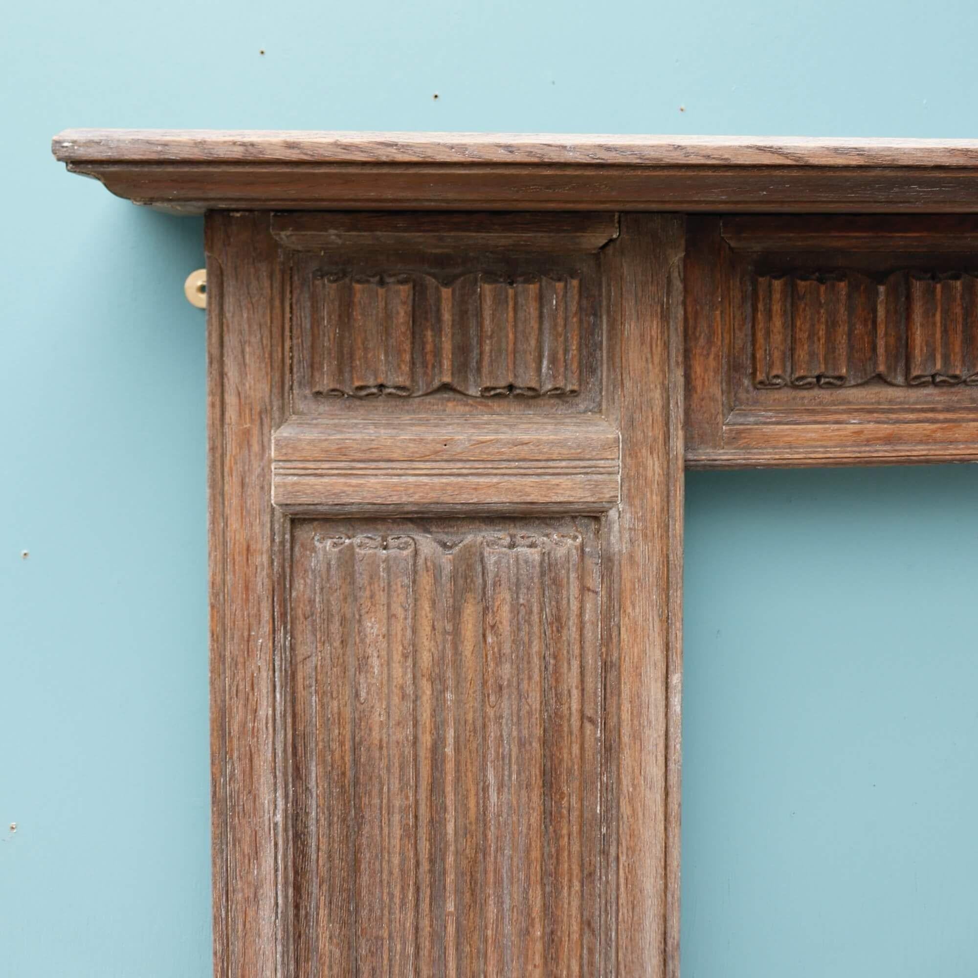 Victorian Tudor Style Oak Fire Mantel 3