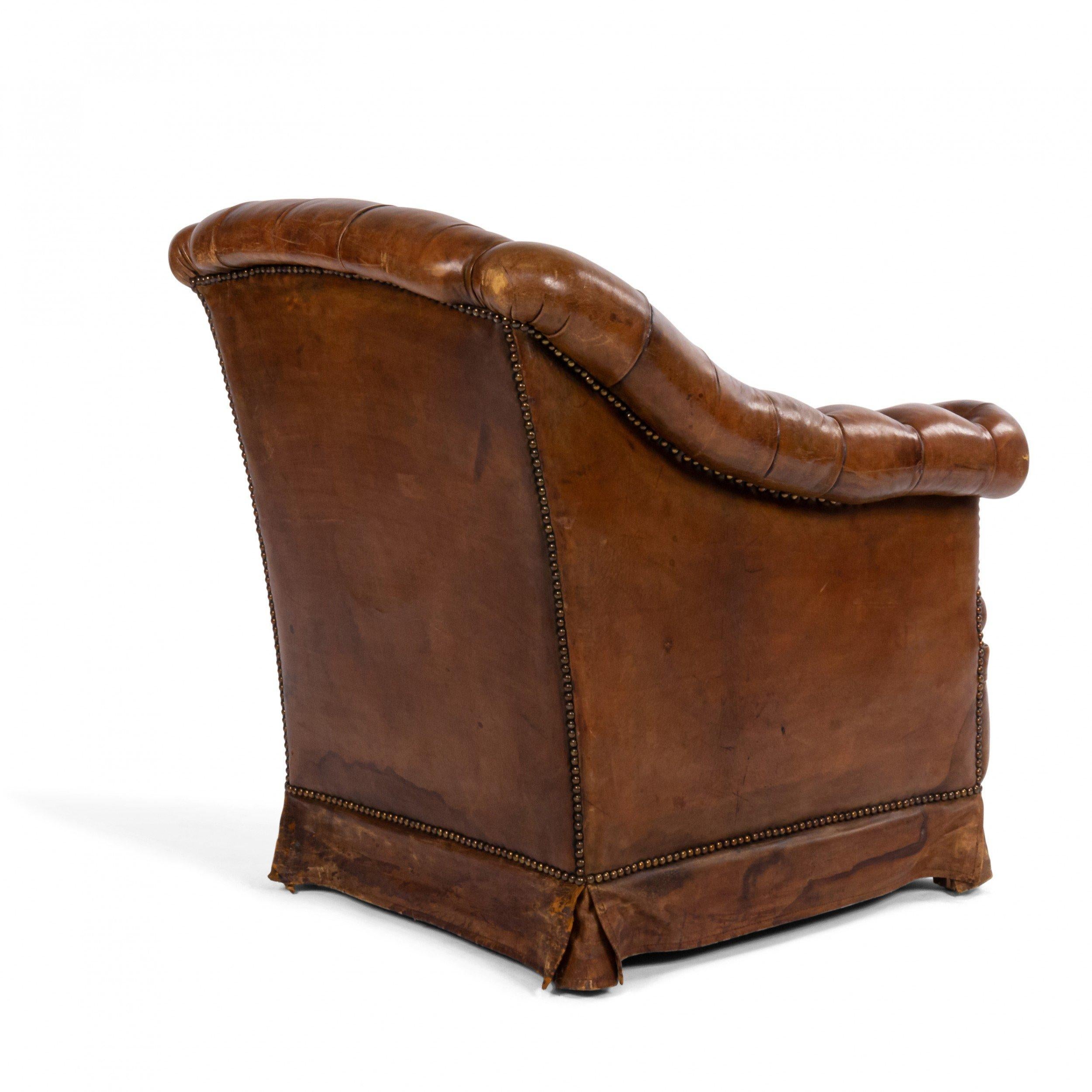 Victorian Tufted Leather Club Chair For Sale 1