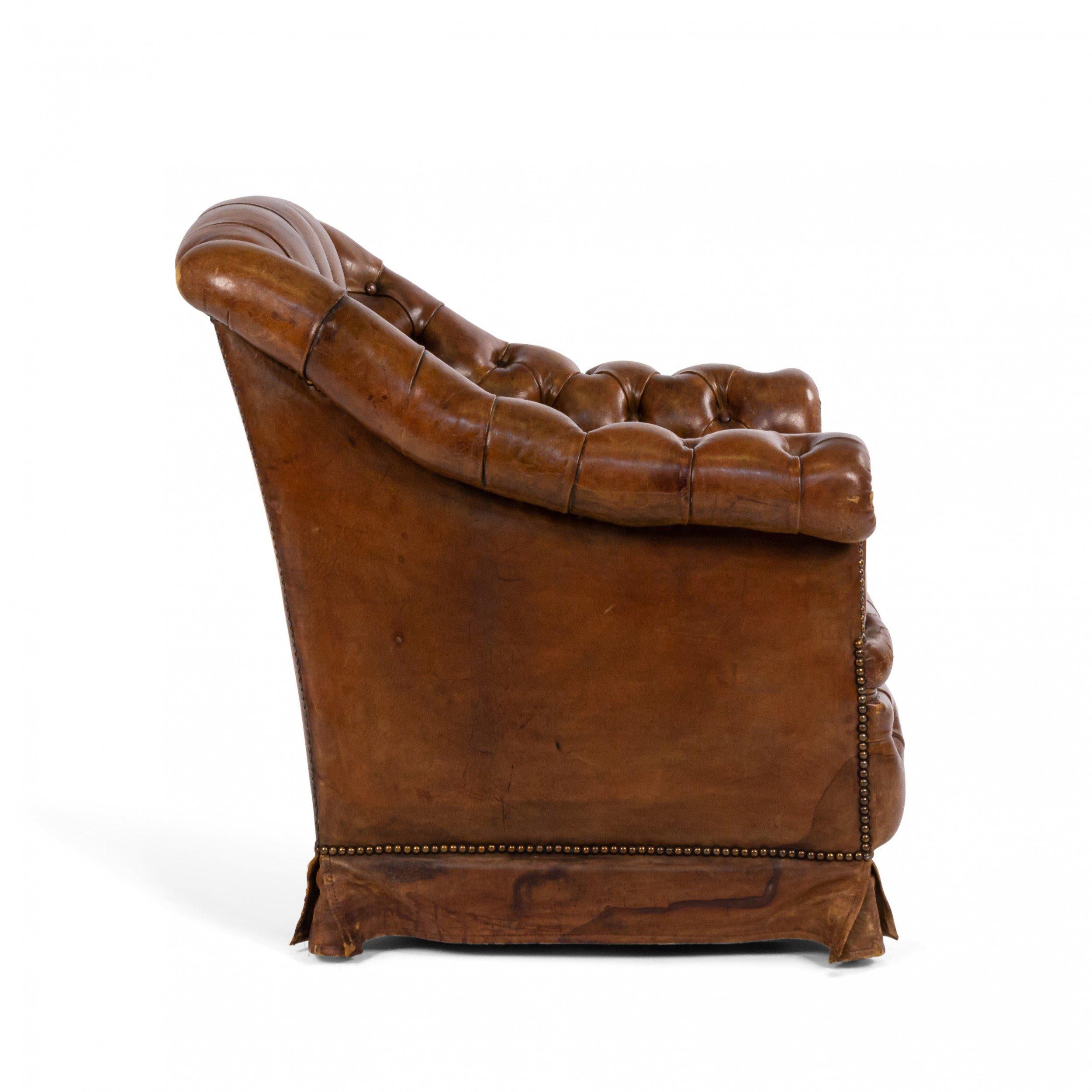Victorian Tufted Leather Club Chair For Sale 2