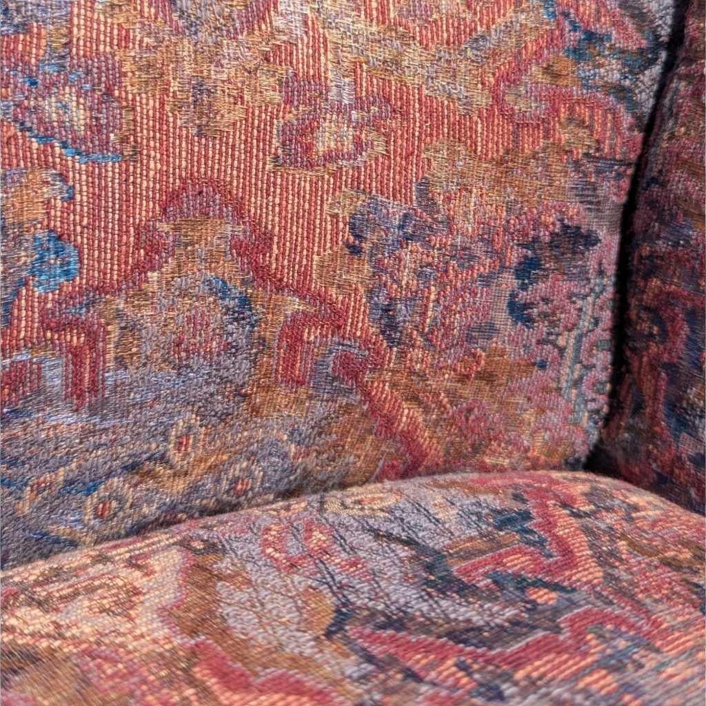 Sedia a dondolo vittoriana con cuscini, velluto floreale e frange, c. 1900, USA in vendita 9