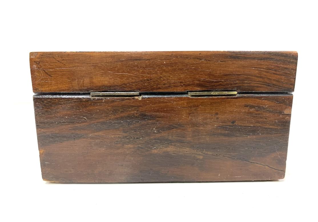 Caja victoriana de Tunbridge Ware con tapa e interior pintado en venta 4