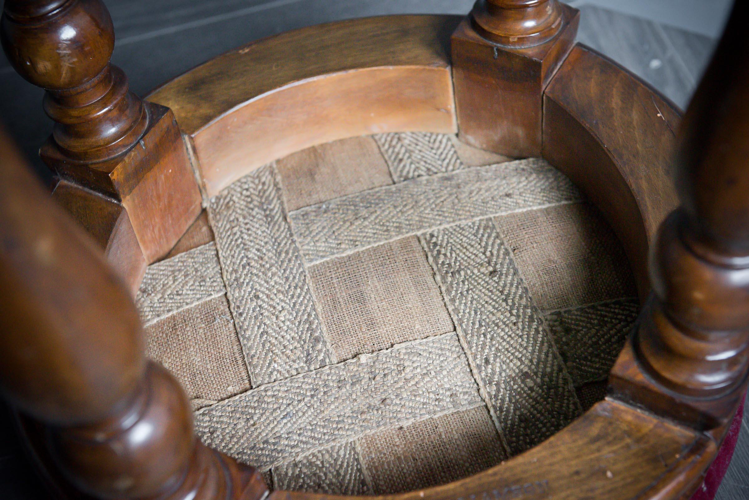 Wood Victorian Turn Stool by W.Williamson of Guildford For Sale