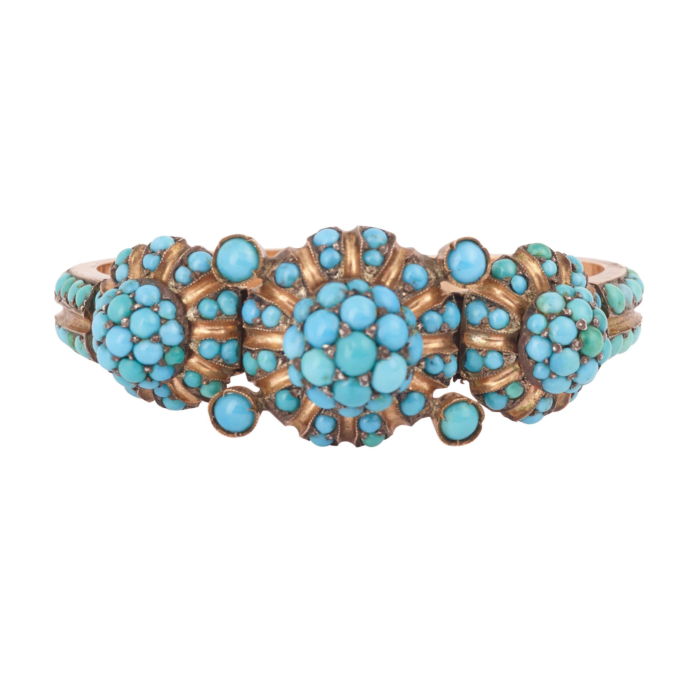 Victorian Turquoise 9 Carat Gold Plated Bracelet
