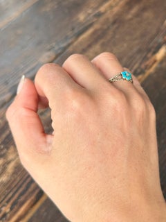 Victorian Turquoise and 15 Carat Gold Cluster Ring
