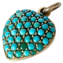 Victorian Turquoise and 15 Carat Gold Heart Locket