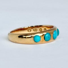 Victorian Turquoise and 18 Carat Gold Five-Stone Band