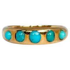 Victorian Turquoise and 18 Carat Gold Five-Stone Band