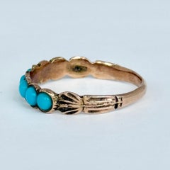 Victorian Turquoise and 18 Carat Gold Seven-Stone Band