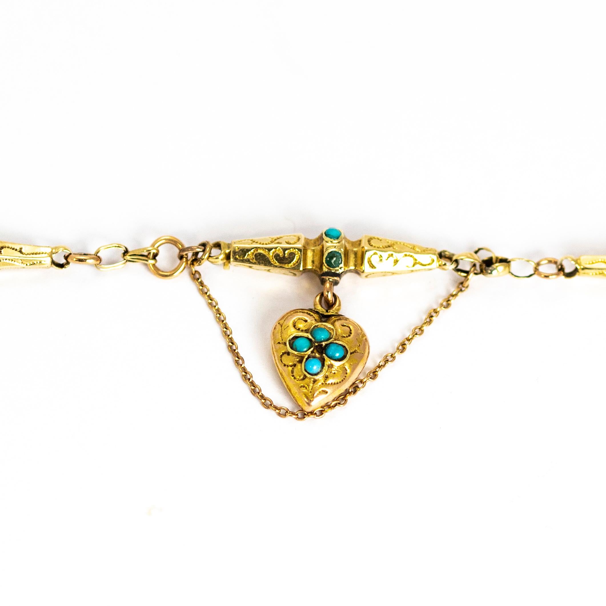 Victorian Turquoise and 9 Carat Gold Bracelet 2