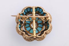 Victorian Turquoise and Diamond Brooch