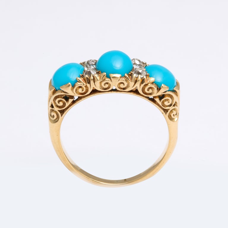 Women's Victorian Turquoise and Diamond Ring