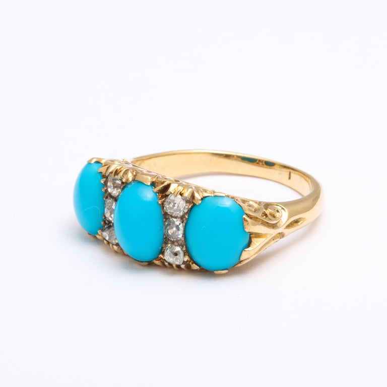 Victorian Turquoise and Diamond Ring 2
