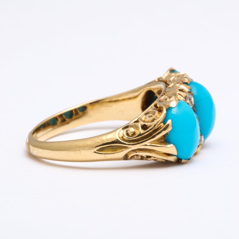 Victorian Turquoise and Diamond Ring 5
