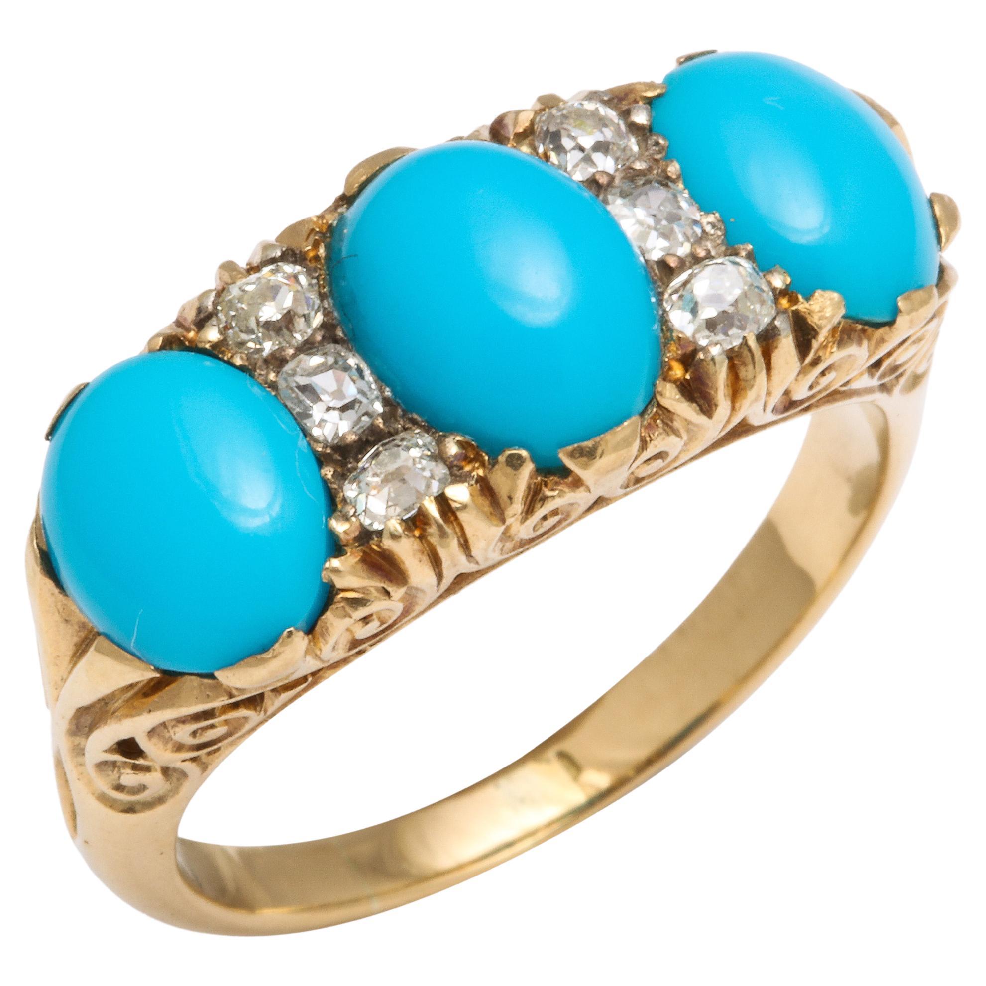 Victorian Turquoise And Diamond Ring At Stdibs Turquoise Engagement Ring