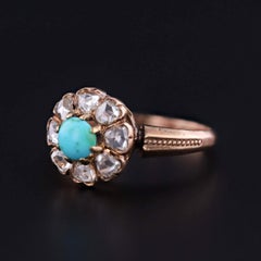 Victorian Turquoise and Diamond Victorian Turquoise and Diamond Ring of 18k Gold